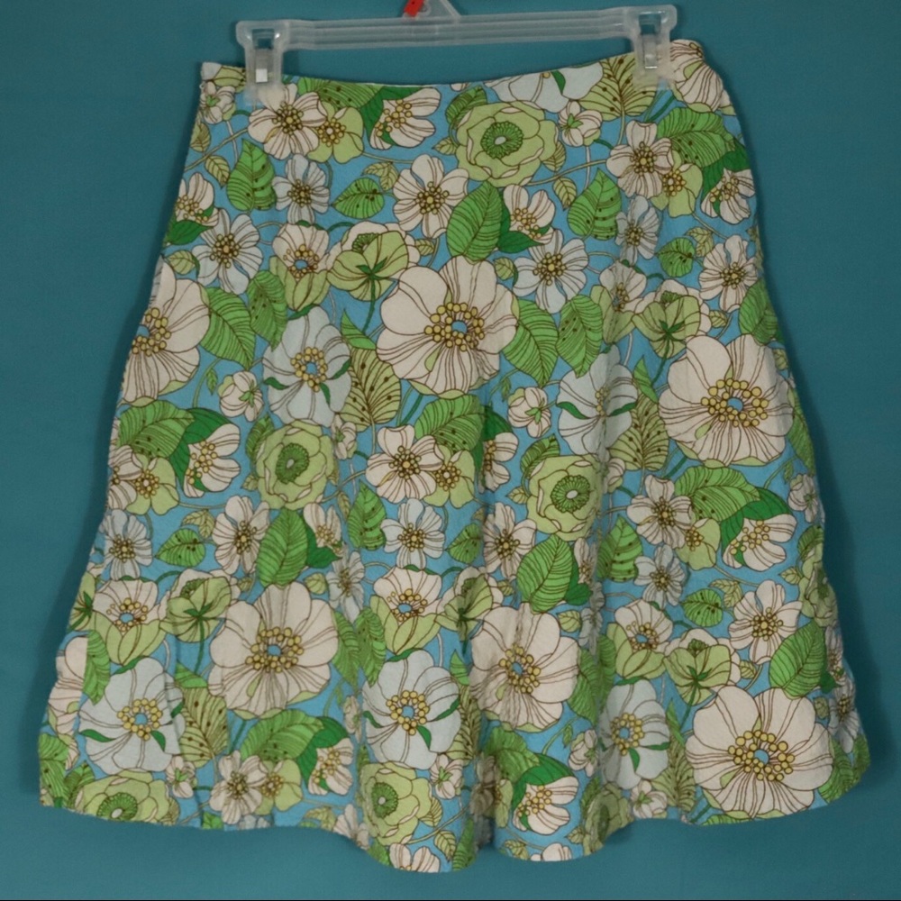 Gap Green & Blue Floral Skirt, size 1 - Picture 2 of 5